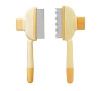 Zeiwohndc Professional Pet Grooming Tool with Stainless Steel Teeth Selfcleaning Dog Comb for Long Short Hair Maintenances 2pcs Pet Grooming Comb Ergonomic Pet Hair Comb Dog Grooming Comb