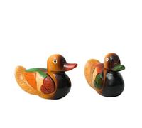 Zeiwohndc Romantics Wooden Mandarin Duck Pair Handmade Love Sculptures For Bedroom Shelf Or Table Centerpieces Wooden Wedding Proposal Ornaments