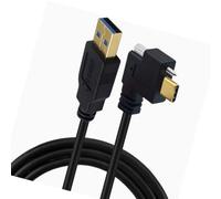 Zeiwohndc Secure USB C Cable for Visual Inspection Equipment Panel Mount Type Full of Durability Left Right Design Screw Fixed USB Cable