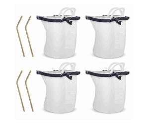 Zeiwohndc Silicone Liquor Holder with Handle Leak Proof Preservation Bag for Hot Cold Drinks Beverage Container with Straw Travel Friendly Pouch