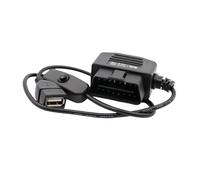 Zeiwohndc Vehicle Diagnostic Port to USB Power Cable 8V-40V to 5V 2.1A Charging Adapter with Inline Button 50cm / 19.68in Cord for Driving Recorder Phone Navigation Device Recorder Power Cord