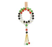 Zeiwohndc Vibrant Glass Bead Prayer Lightweight Comfort Fit Tassels Hand Chain Jewelry for Religious Event Daily Wear Multicolored Artificial Crystal
