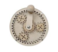 Zeiwohndc Wooden Gear Rotation Toy for STEM Learning Creative Play Activities Ages 3+ Hand Crank Mechanical