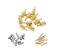 Zeizafa 10 Pcs SMA Male Plug Crimp RG174 RG316 LMR100 Cable RF Connector Connector Dust Cap Cover Protector Safety Plug Adapter Socket Coaxial Cable Cord Solder Bulkhead Panel O Press Electrical
