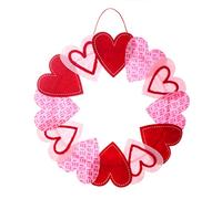Zeizafa 16 Inch Valentine's Day Wreath Felt Love Heart Wreath Front Door Farmhouse Home Decorations For Wedding Party Wedding Wreaths For Front Door