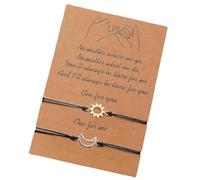 [Zeizafa] 2 Pack Matching Sun Bracelet Wrist Chain Perfect for couples celebrating anniversaries and birthdays. Infinity Love Bracelet, フリーサイズ