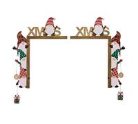 Zeizafa 2pcs Festive Christmas Door Frame Decoration Santa And Reindeer Theme Wall Sign Wall Corner Signs Hanging Decorations Corner Door Frame Decors