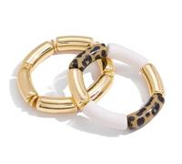 Zeizafa 2PCS Minimalist Design Bracelets Stainless Steel Resin Jewelry Unisex Stackable for Formal & Casual Outfits Comfortable Daily Wear Bamboos Bracelets