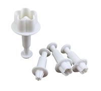 Zeizafa 4 Pcs/Set Flower Petal Plunger Fondant Decorating Cake Decorating Pastry Cookie Tools Cookie Cutters for Baking Plastic
