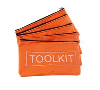 Zeizafa 5 Pieces Zipper Storage Bags Storage Waterproof Oxford Cloth Tool Bag Orange 19.5x10cm/7.7x3.9inches