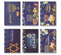 Zeizafa 5Set Hanukkah Greeting Cards With Envelopes Assorted Religious Holiday Boxed Cards With Foil And Glitter Hanukkah Greeting Cards