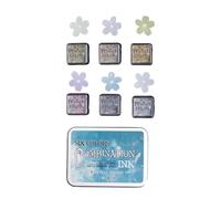 Zeizafa 6 Pcs Flowing Colors Series Inks Pad Set Combination Inkpad Stamp for Scrapbook Journal Stamping Combination Inkpad Retro for Kids Adults Crafting Projects