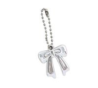 [Zeizafa] Adorable Acrylic Love Shape Bow Charm Key Ring Removable Chain Design Phone Chain Backpack Decoration Fashionable Phone Strap Gift, Oh!, One size