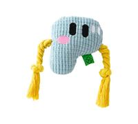 Zeizafa Aggressive Chewer Dog Toy with Rope Knot Alphabets Design Teeth Cleaning Molar Exercise Squeaker Interactively Dog Chew Toy