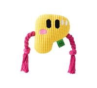 Zeizafa Aggressive Chewer Dog Toy with Rope Knot Alphabets Design Teeth Cleaning Molar Exercise Squeaker Interactively Dog Chew Toy