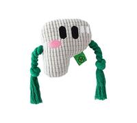 Zeizafa Aggressive Chewer Dog Toy with Rope Knot Alphabets Design Teeth Cleaning Molar Exercise Squeaker Interactively Dog Chew Toy