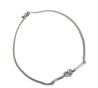 [Zeizafa] Anti Rust Knot Pendant Snake Bone Chain Adjustable Necklace Stainless Steel Neck Chain Elegant Jewelry Accessories Valentine's Day Necklace