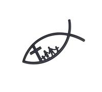 Zeizafa Car Fish Decal Sticker Fish Emblems Sticker Adhesive Metal Decal for Car Window Bumper