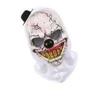 Zeizafa Clown Costume with Breathable Materials Horror Themed Latex Headgear Ornament for Haunting House Event Terror Clown Latex