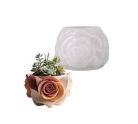 Zeizafa Flexible Silicone Flower Pots for Concrete Planter and Making Craft Rose Shaped Concrete Home Decoration Shape Jewelry Creative Shaped Planter Flexible