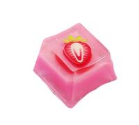 Zeizafa Glowing Through Fruit Series Resin Keycap for Mechanical Keyboards Featuring Strawberry Various Design Option Glowing in Dark Keycap