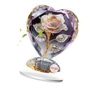 Zeizafa Miniature Acrylic Crystal Bouquet 2D Printing Desk Display Decoration For Bookshelves Tabletop Decoration Ornament Miniature Table Display
