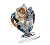 Zeizafa Miniature Acrylic Crystal Bouquet 2D Printing Desk Display Decoration For Bookshelves Tabletop Decoration Ornament Miniature Table Display