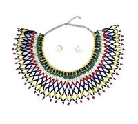 Zeizafa Multi Layer Beaded Necklace Faux Pearls Collarbone Jewelry with Secure Clasp for Casual or Formal Multilayer Pearls Accessory