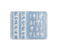Zeizafa Nails Art Silicone Stamp Mold for Party and Salon Mushroom Shaped Manicure Mould Embossed Nails Stencils for Women