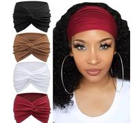 Zeizafa Pack Of 4pcs Elastic Headbands For Women Fitness Sports Thin Breathable Polyester Hairbands For Four Season Breathable Hair Headband For Gym Running Women