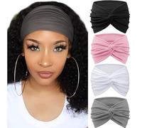 Zeizafa Pack Of 4pcs Elastic Headbands For Women Fitness Sports Thin Breathable Polyester Hairbands For Four Season Breathable Hair Headband For Gym Running Women