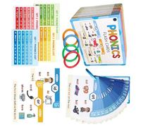 Zeizafa Portable Phonics Learning Cards Spelling Reading Flashcards Educational Toy for Kids Language Practice Tool Set for Kids English Reading