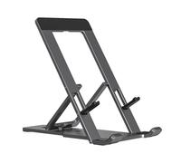 Zeizafa Space Saving Foldable Phone Tablet Holder Aluminum Desktop Stand for 4-12Inch Screens Secure Stability Silicone Grip Phone Stand Portable