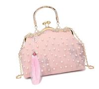 [Zeizafa] Trendy Embroidery Pattern Handbag Lightweight Practical Evening Purse with Chain Shoulder Strap Everyday Essential Flower Student Shoulder Bag, Oh!