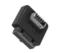 Zeizafa USB3.0 19/20Pin Steering Joint Socket Desktop Computer Motherboards Vertical Pin Holder 90 Degree Elbow Plug Port USB Front Panel Adapter