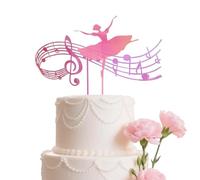 ZEIZOMZER 6Pcs Acrylic Toppers, 1 Music Notation & 1 Ballet Dancer & 4 Star Shaped Cake Topper Decorations for Birthday, Music-Themed Party, Wedding, Anniversary