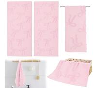 ZEJEXXB 2PCS Bow Hand Towels Cotton Absorbent Washcloth 35 x 75cm Conquette Pink Wash Cloth Jacquard Weave Bath Decor Cute Bath Towels for Travel Swim Bathroom Shower Kitchen Supplies