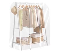 ZEJEXXB 4ft Transparent Clothes Rail Cover with Strong Zipped PEVA Clear Dustproof Wardrobe Protective Rack Organizer Cover for Hanging Garment Coat Racks Cover Clothes Rail 120 * 50 * 150cm (S)