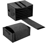 ZEJEXXB Caravan Plate Dinnerware Cup Containers with Removable Divider Plate and Bowl Holders Mug Glass Felt Holder for Camping Protecting Cookware Cupboard Container Home Kitchen (dark gray)