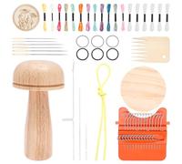 ZEJEXXB Darning Mini Looms Kit for Beginners Speedweve Darning Tool with Darnings Mushroom Threads Needles & Rubber Bands Versatile Sewing Supplies for DIY Handicraft & Repair Sweaters Pants Scarves
