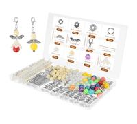 ZEJEXXB Guardian Angel Keyring Making Kit Guardian Angel Craft 60 Sets DIY Lucky Angels Pearl Pendant Keyring Make Yourself Key Chains for DIY Favours Baby Shower Favours Crafts