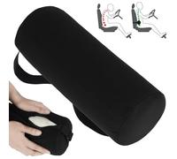 ZEJEXXB Lumbar Roll Pillow Memory Foam Roll Pillows with Removable Adjustable Elastic Strap Washable Cover Lumbar Support Ergonomic Neckroll Pillow 11 inch Length Back Support Rolls for Chair (black)