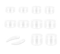 ZEJIA 10pcs Clear Sample Containers with Screw Lids,5 Size 3/5/10/15/20 Gram Empty Cosmetic Jars with 12pcs Lables and 2pcs Mini Disposable Spatula,Makeup Sample Containers BPA Free