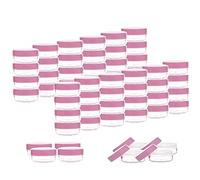 ZEJIA 3 Gram Cosmetic Containers 50pcs Sample Gram Plastic Containers Lotion Jars Makeup Sample Containers with Lids BPA Free (Pink)