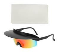 ZEKANXX Visor Attached Sunglasses Shade Sunglasses Wind Protection Sunglasses Sunglasses Sunglasses with Visor Wheel Sunglasses, Black Frame Red Foil, One Size