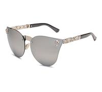 ZEKANXX Women Sunglasses Skull Cat Eye Sunglasses Vintage Oversized Rimless Mirror Cateye Eyewear (Gray)