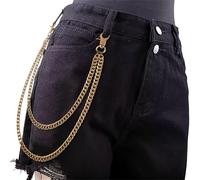 ZEKEE Heavy Duty Wallet Chain for Men & Women - Punk Biker Keychain for Jeans, Belt Loops & Pocket Use, 19.7'', Zinc, No Gemstone