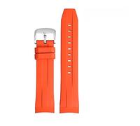 ZEKICE Curved End Rubber Watchband Compatible with Tissot 1853 Starfish Diving T120 Silicone Strap T120417A Wrist Bracelet 22mm Male Black Blue (Color : Orange-silver, Size : 22mm)