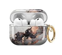 ZEKICE for AirPods Pro 3 Case, Compatible with AirPods Pro 3rd Generation Case (2025), Shockproof Protective Cover with Golden Carabine (Gold Black White Marble)