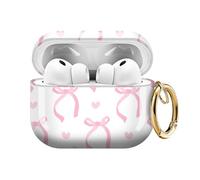 ZEKICE for AirPods Pro 3 Case, Compatible with AirPods Pro 3rd Generation Case (2025), Shockproof Protective Cover with Golden Carabine (Pink Bow tie)